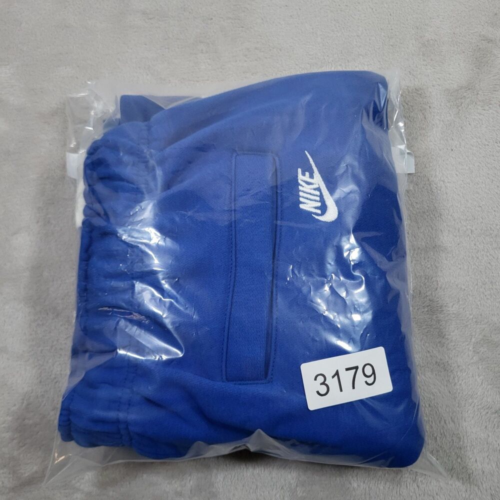 Nike Sportswear Club Fleece Shorts Mens Medium Blue White Colorblock IO9625-480 - Picture 12 of 12